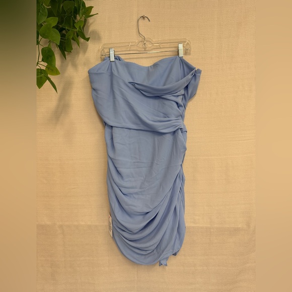 Sky Blue Strapless Dress - Picture 2 of 4